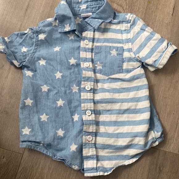 Other - Toddler Patriotic Denim Button Down Shirt